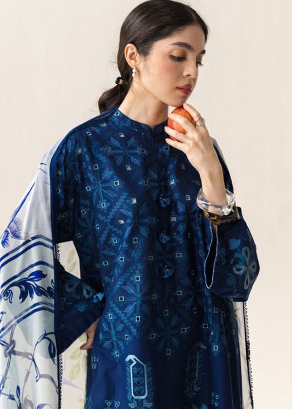 ANEELA’s  PURE SILK WITH 4 side Lace Ready to Wear SILK DUPATTA