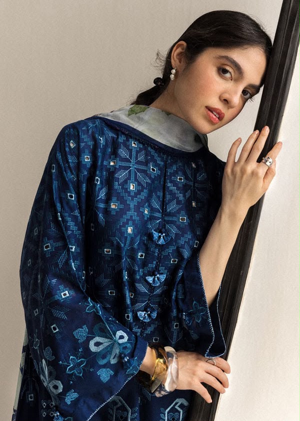 ANEELA’s  PURE SILK WITH 4 side Lace Ready to Wear SILK DUPATTA